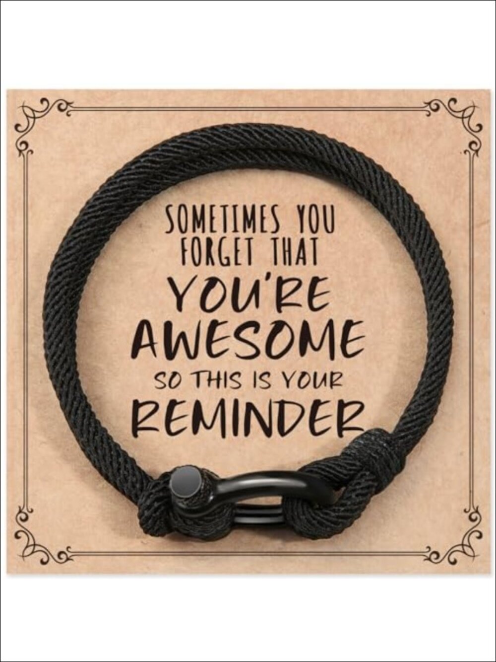 Boys Inspirational Braided Rope Bracelet Stainless Steel Buckle Adjustable